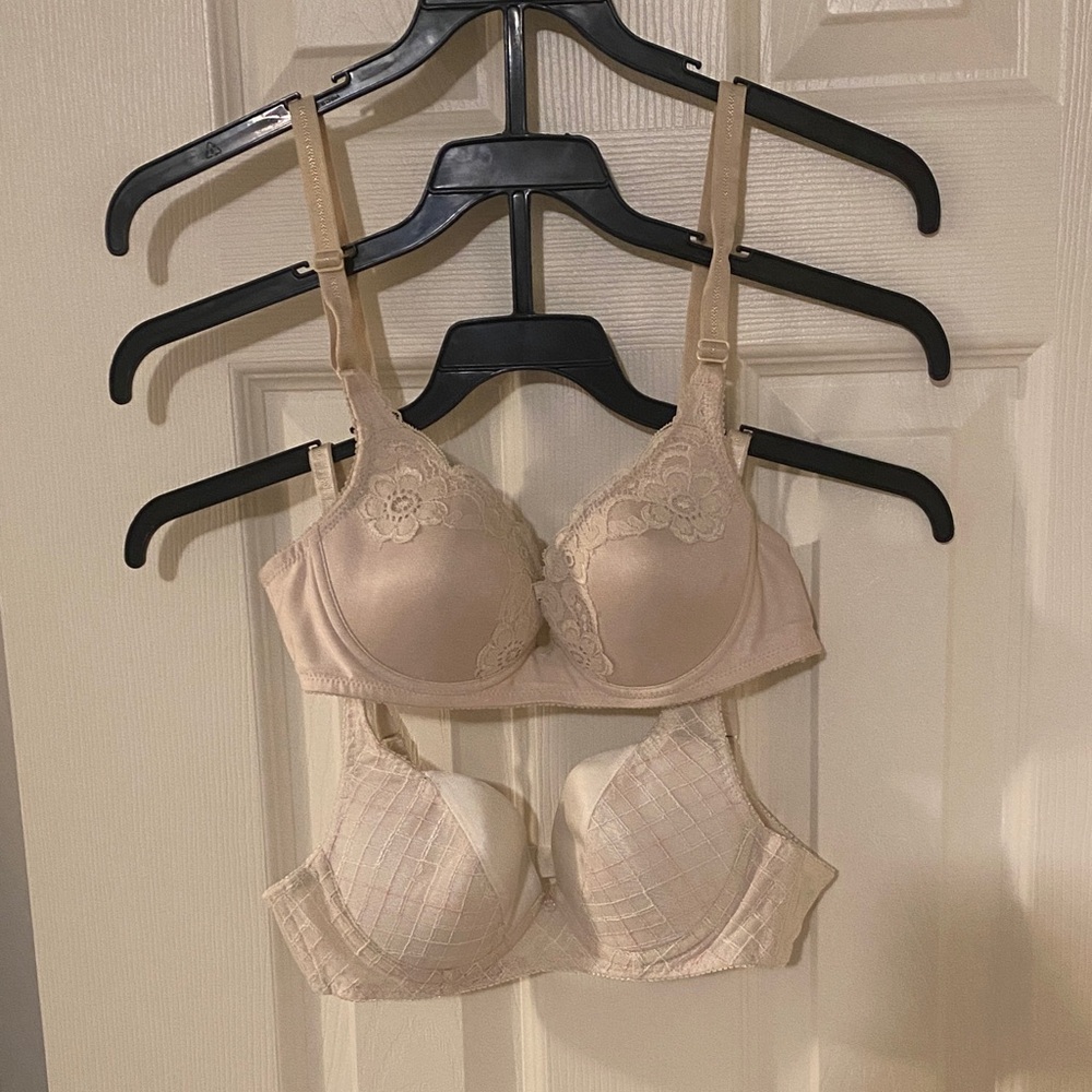 Elegant Lace Beige Bra Set